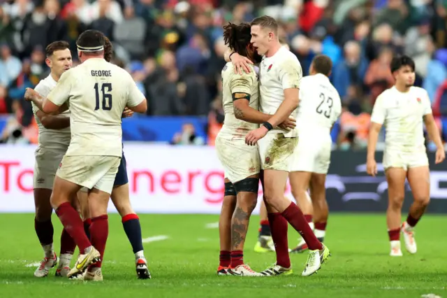 England players celebrate