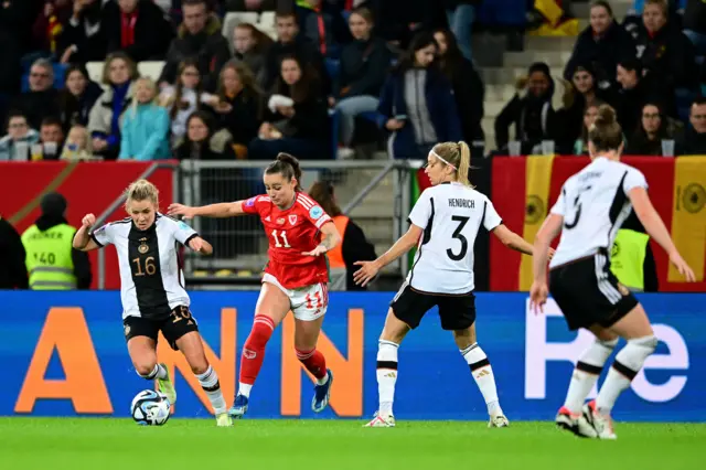 Wales' Hannah Cain during the Nations League Group A match between Germany and Wales