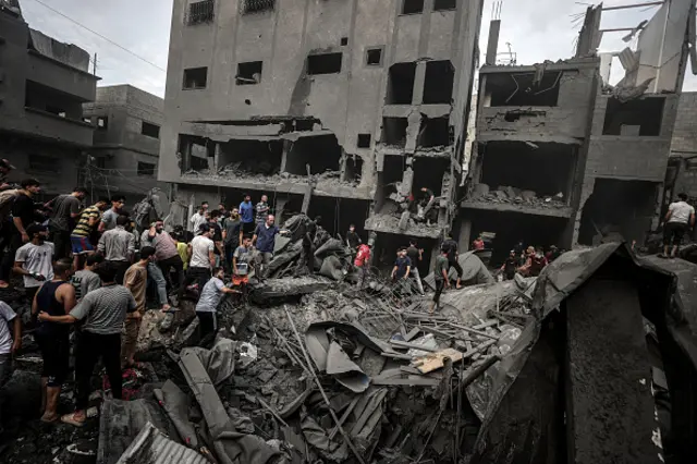 Israeli attacks completely destroyed some buildings in Al-Shati refugee camp of Gaza City - 27 october 2023