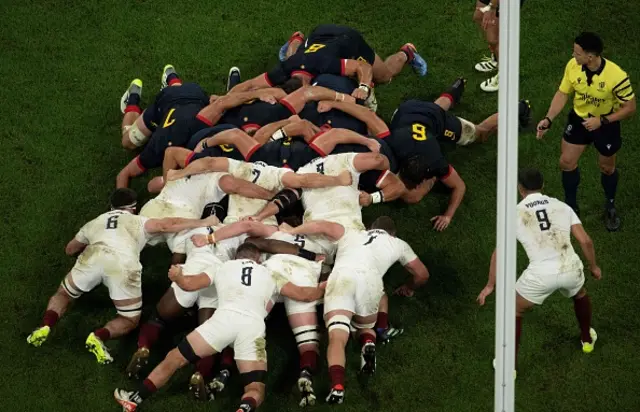 Both teams scrum down