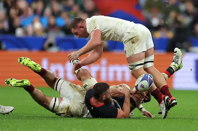 Sam Underhill makes a tackle