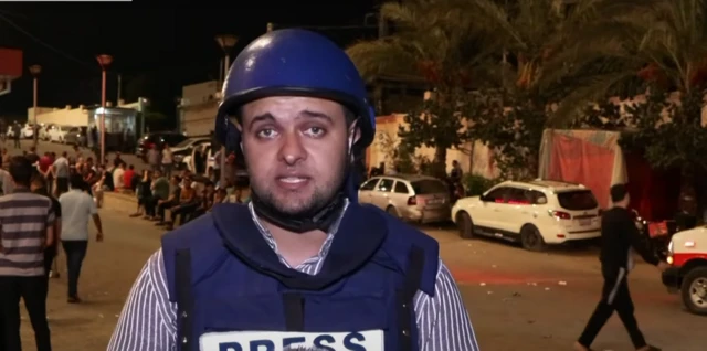 The Al Jazeera reporter speaking from Gaza