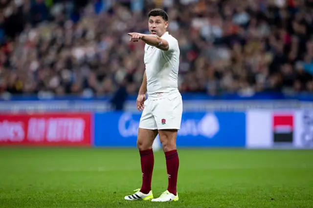 Ben Youngs of England gives instructions