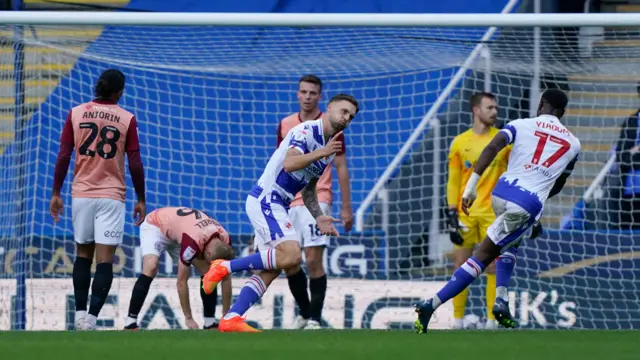 Reading celebrate scoring against Portsmouth