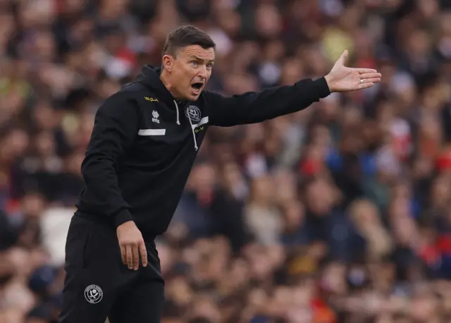 Heckingbottom shouts instructions from the touchline.