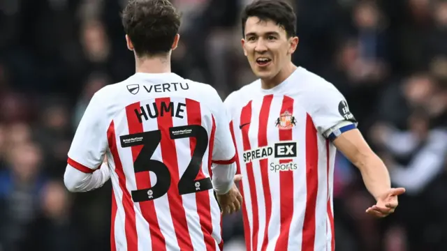 Trai Hume celebrates scoring for Sunderland