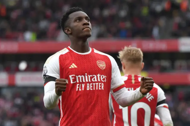 Eddie Nketiah scores second goal for Arsenal