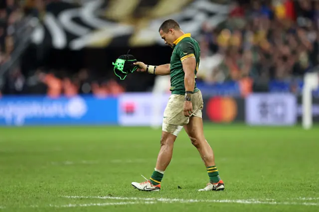 Cheslin Kolbe walks off the pitch