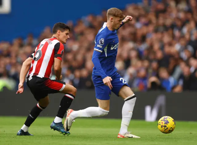 Chelsea's Cole Palmer during their game against Brentford