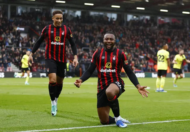 Antoine Semenyo celebrates his equaliser