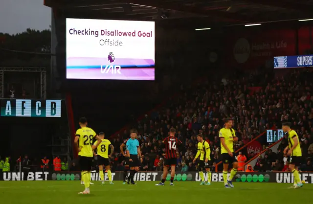 VAR checking off-side for over five minutes