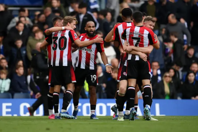 Brentford celebrate winning goal