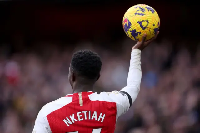 Nketiah celebrates his hat-trick