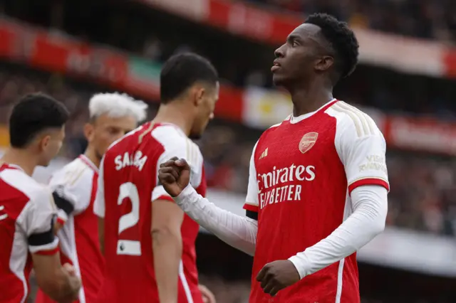 Eddie Nketiah celebrates goal