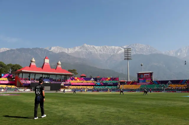 General view of Dharamsala during Australia v New Zealand World Cup game