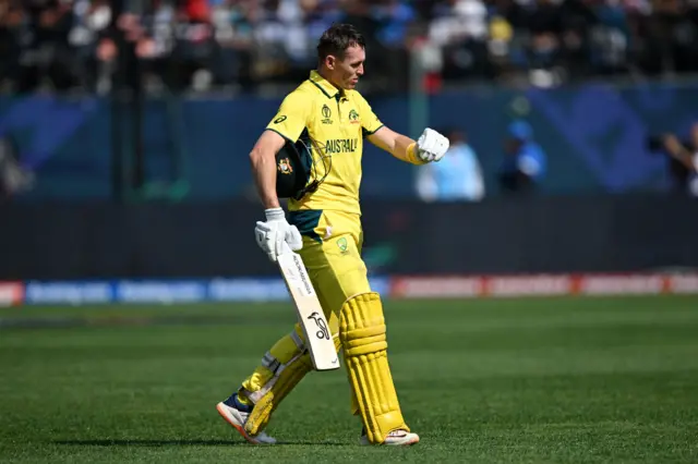 Marnus Labuschagne walks off after being dismissed