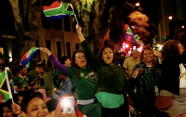 South African fans gather in Cape Town