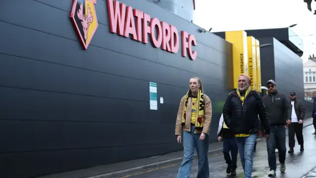 Watford fans arrive at Vicarage Road