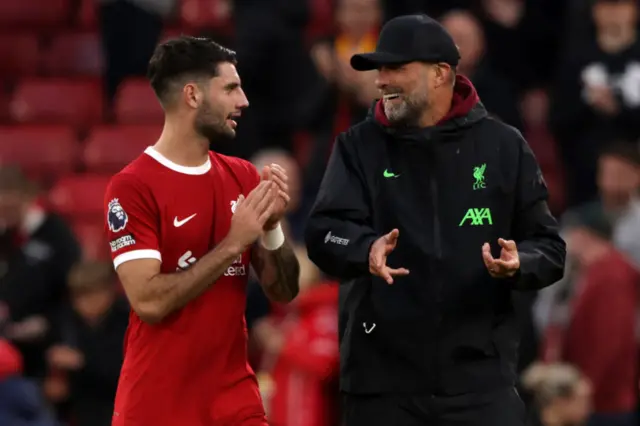 Dominik Szoboszlai and Jurgen Klopp