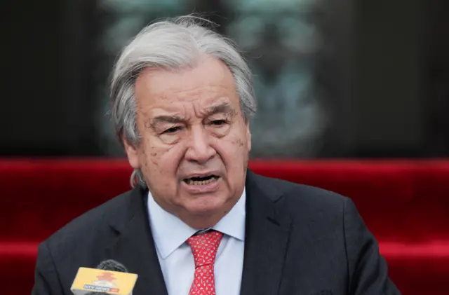 UN Secretary General Antonio Guterres speaking in Nepal