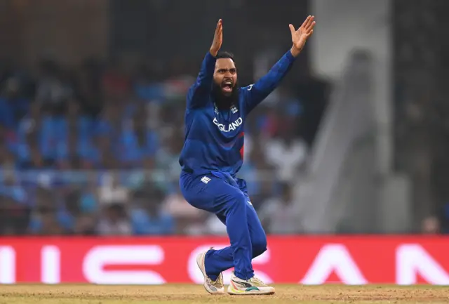 Adil Rashid appeals for lbw