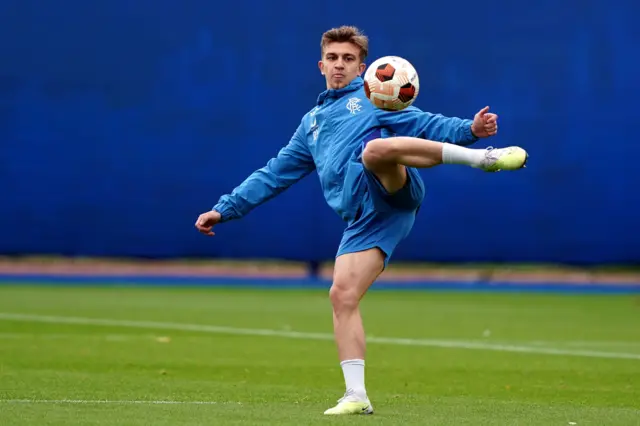 Rangers left-back Ridvan Yilmaz in training