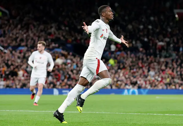 Galatasaray's Wilfried Zaha celebrates scoring