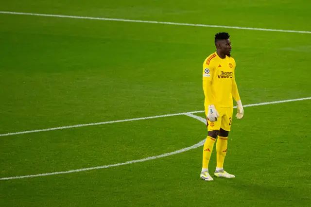 Andre Onana of Manchester United looks on during the game