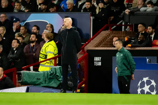 Manager Erik ten Hag of Manchester United watches from the touchline