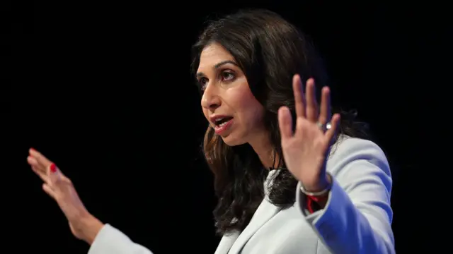 Braverman speaking at the Conservative Party conference