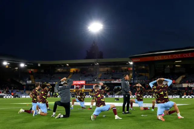 General view inside the stadium as Burnley warm up