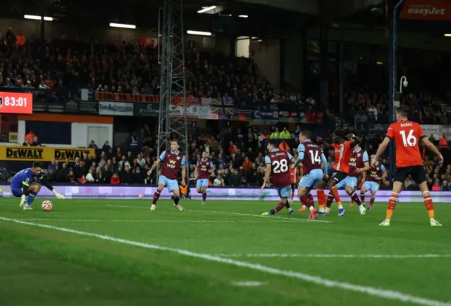 Elijah Adebayo scores the equalising goal