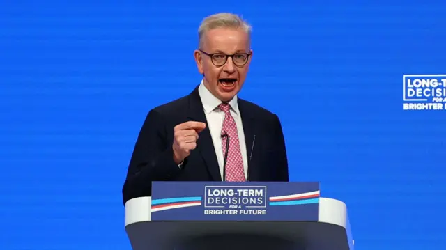 Michael Gove speaking at the conference