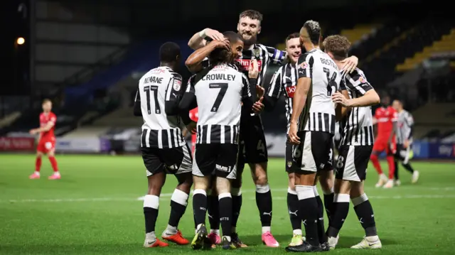 Notts County celebrate scoring