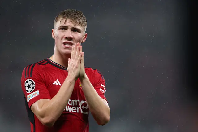 Manchester United's Rasmus Hojlund reacts after the game