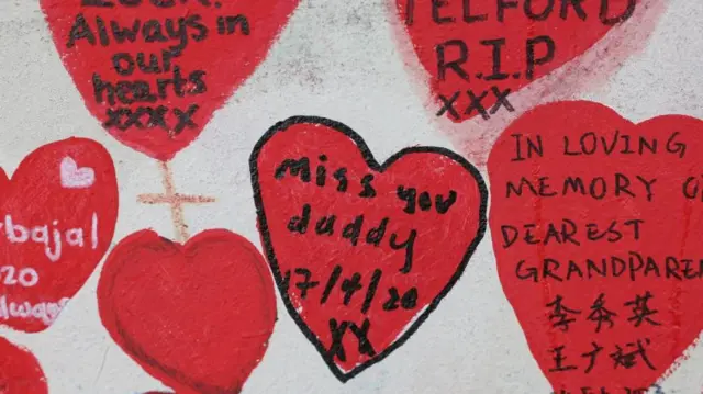 Messages on the National Covid Memorial Wall