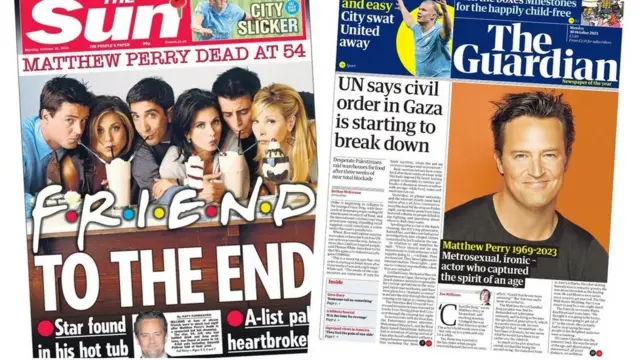 The Sun and the Guardian front pages