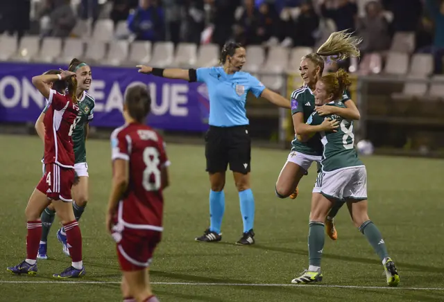 Danielle Maxwell celebrates her goal