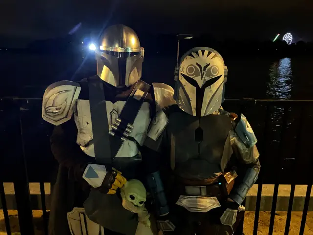 Anne-Marie Shows Anne-Marie McLoughlin and Ethan Brady dressed as Mandalorians from Star Wars