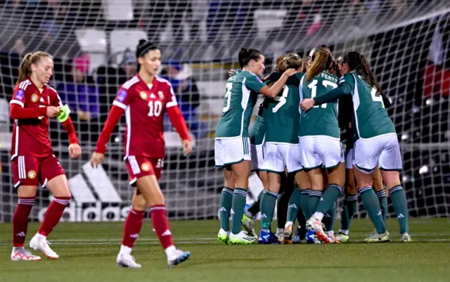 Northern Ireland players celebrate