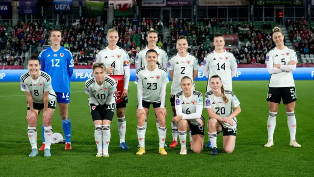 Wales' team photo was typically asymmetrical