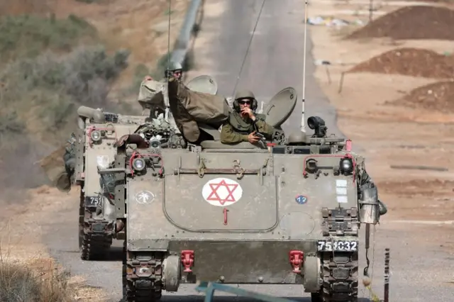 Israeli forces near the border with Lebanon