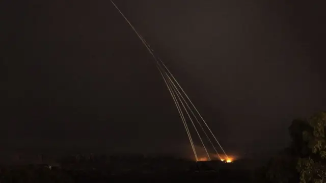 Israeli airstrikes on the northwest of Gaza, is seen from Sderot city as the Israeli airstrikes continue on 25th day, in Sderot, Israel on October 31, 2023. (Photo by Mostafa Alkharouf/Anadolu via Getty Images)