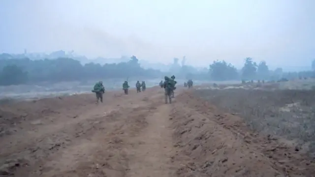 Israeli troops in Gaza, in footage released by the IDF