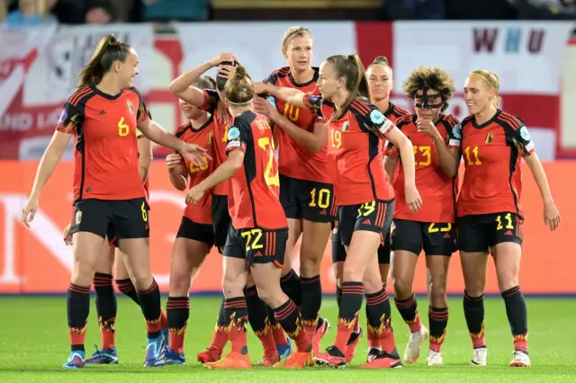 Belgium celebrate taking the lead