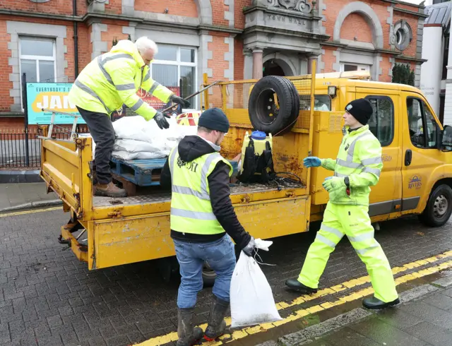 DFI workers in Newry flood