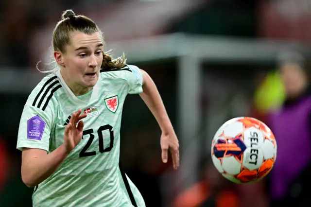 Carrie Jones started the game as Wales' main attacking player