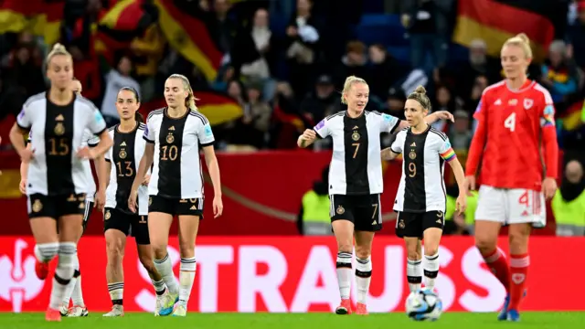 Germany celebrate game's opening goal