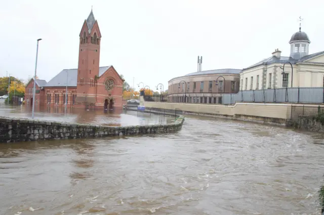 Newry flooding near courthouse