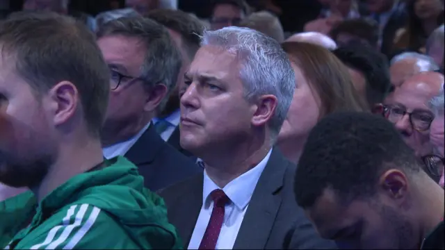 Steve Barclay looks on from the audience